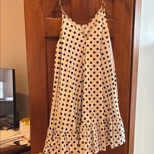 NWT Caroline Constas polka dot poplin Laurel slip dress mini size L Black/white